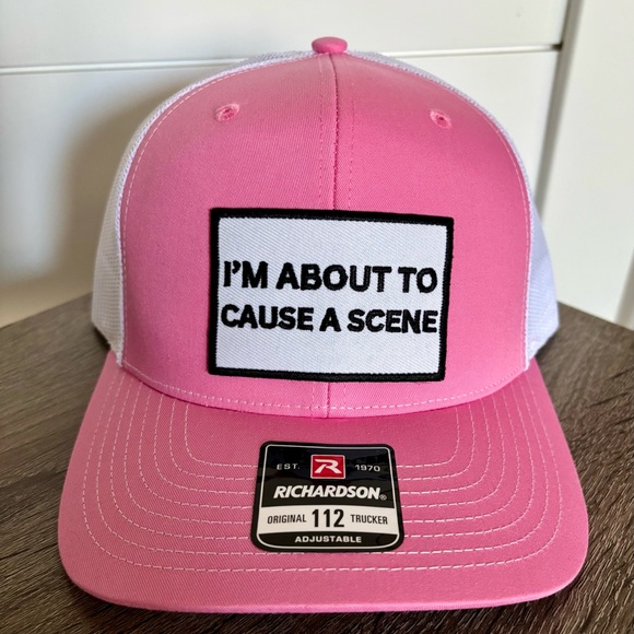 Richardson 112 Premium Quality Hat Accessories - NWT Cause a Scene  Drinking Trucker Hat – Iron-on Patch –Gift idea- Summer fun